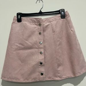 Pink suede wrap skirt